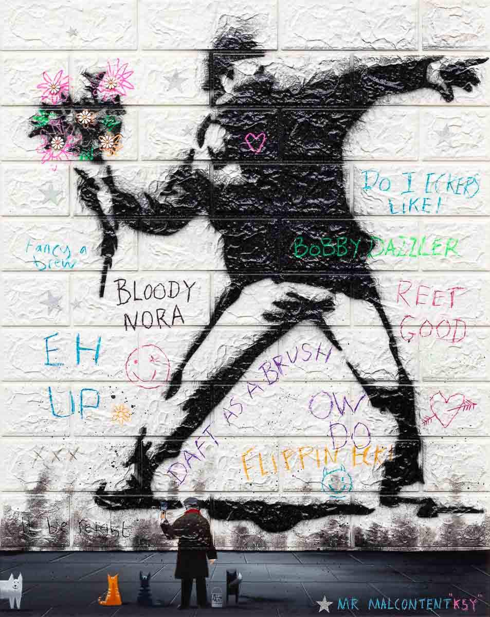 Blooming Love - Original - SOLD by artist Mr Malcontent - Wyecliffe Galleries