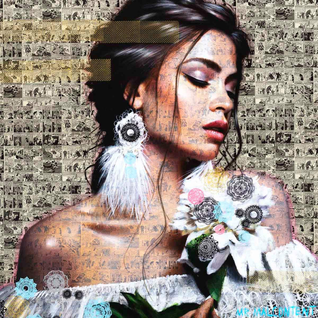 Boho Beauty - Original - SOLD by artist Mr Malcontent - Wyecliffe Galleries