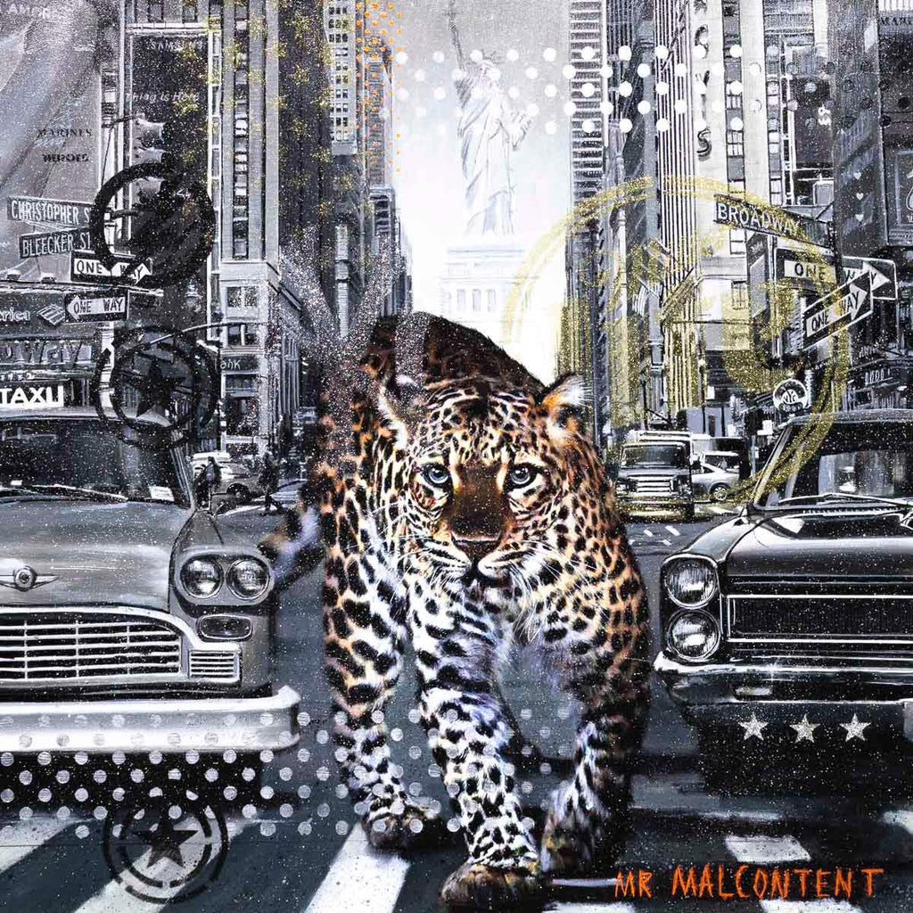 City Cat - Original - SOLD by artist Mr Malcontent - Wyecliffe Galleries