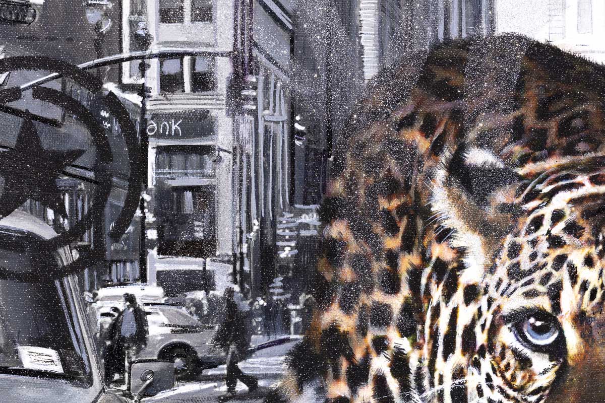 City Cat - Original - SOLD Mr Malcontent Framed