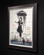 Girl in The Rain - Original SOLD by artist Mr Malcontent - Wyecliffe Galleries