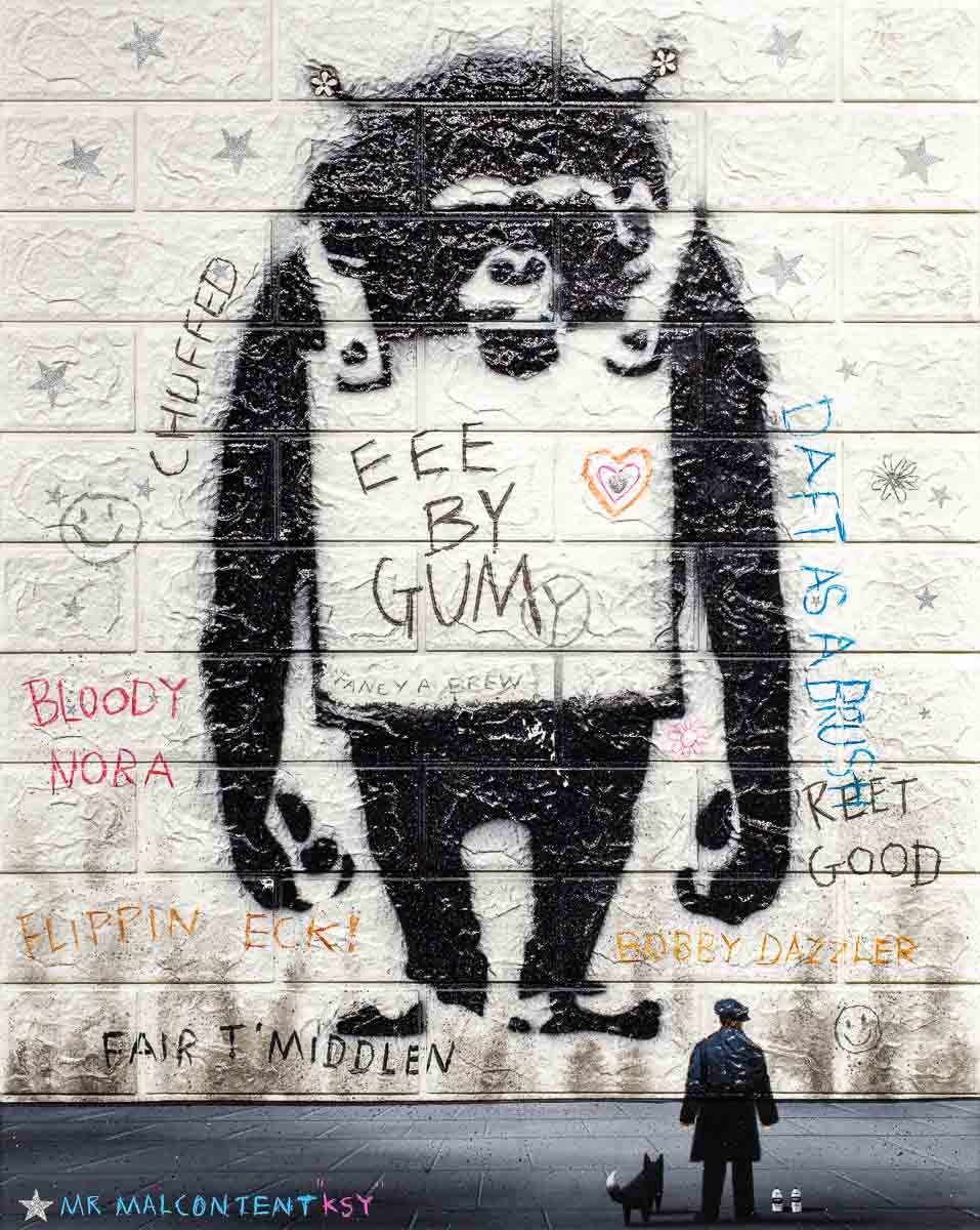 Monkey Business - Original - SOLD by artist Mr Malcontent - Wyecliffe Galleries