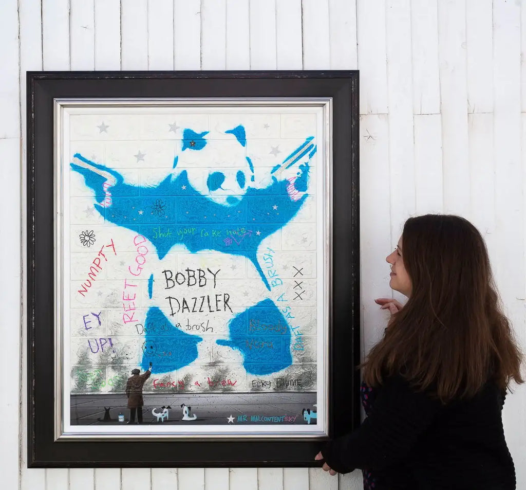 Panda Means Business - Original by artist Mr Malcontent - Wyecliffe Galleries