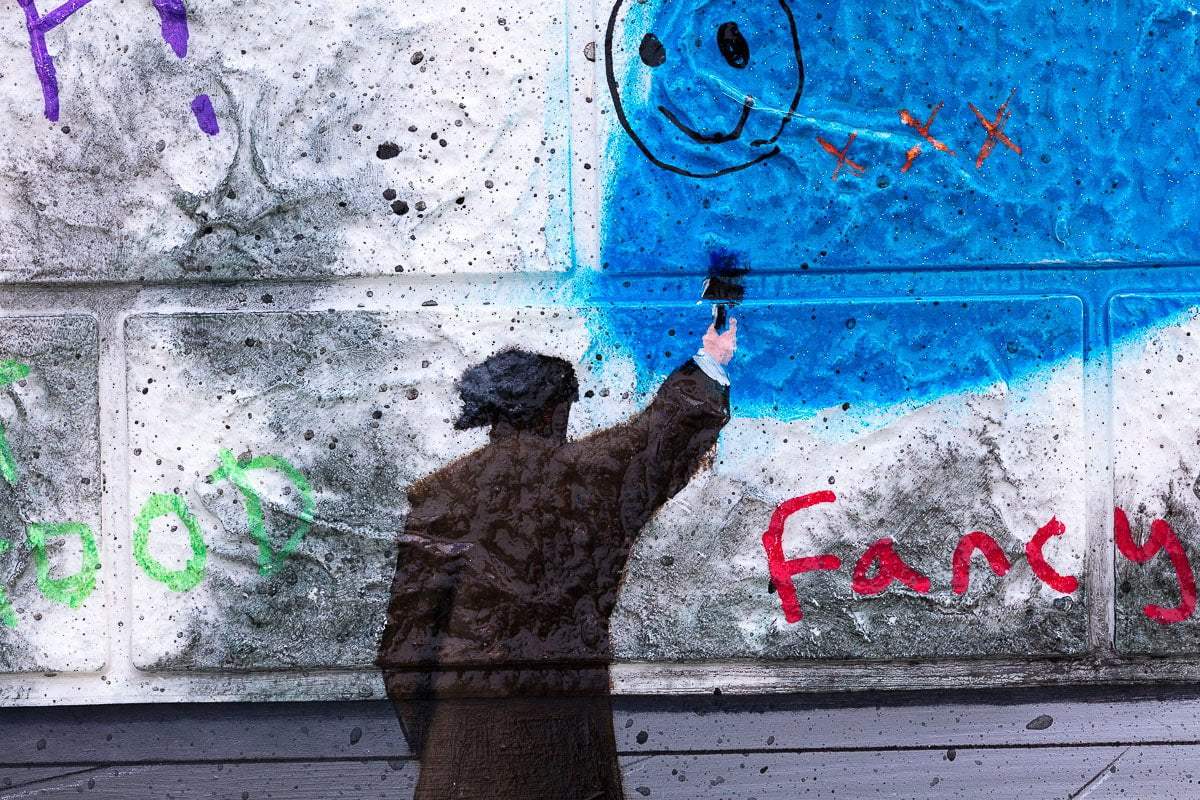 Panda Means Business - Original by artist Mr Malcontent - Wyecliffe Galleries