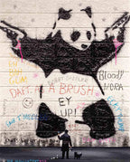 Pink Panda - Original - SOLD by artist Mr Malcontent - Wyecliffe Galleries