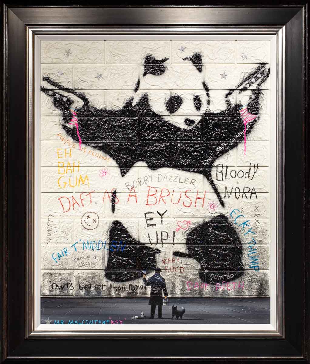Pink Panda - Original Mr Malcontent Framed