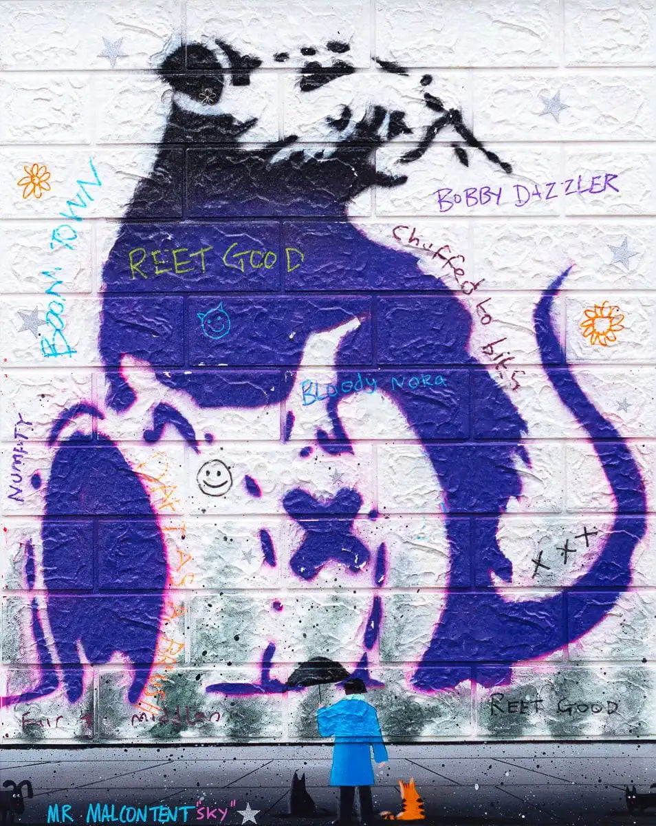 Rat Business - Original by artist Mr Malcontent - Wyecliffe Galleries