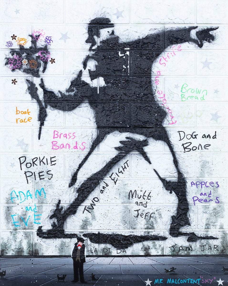 Spread Love Not Hate - Original by artist Mr Malcontent - Wyecliffe Galleries