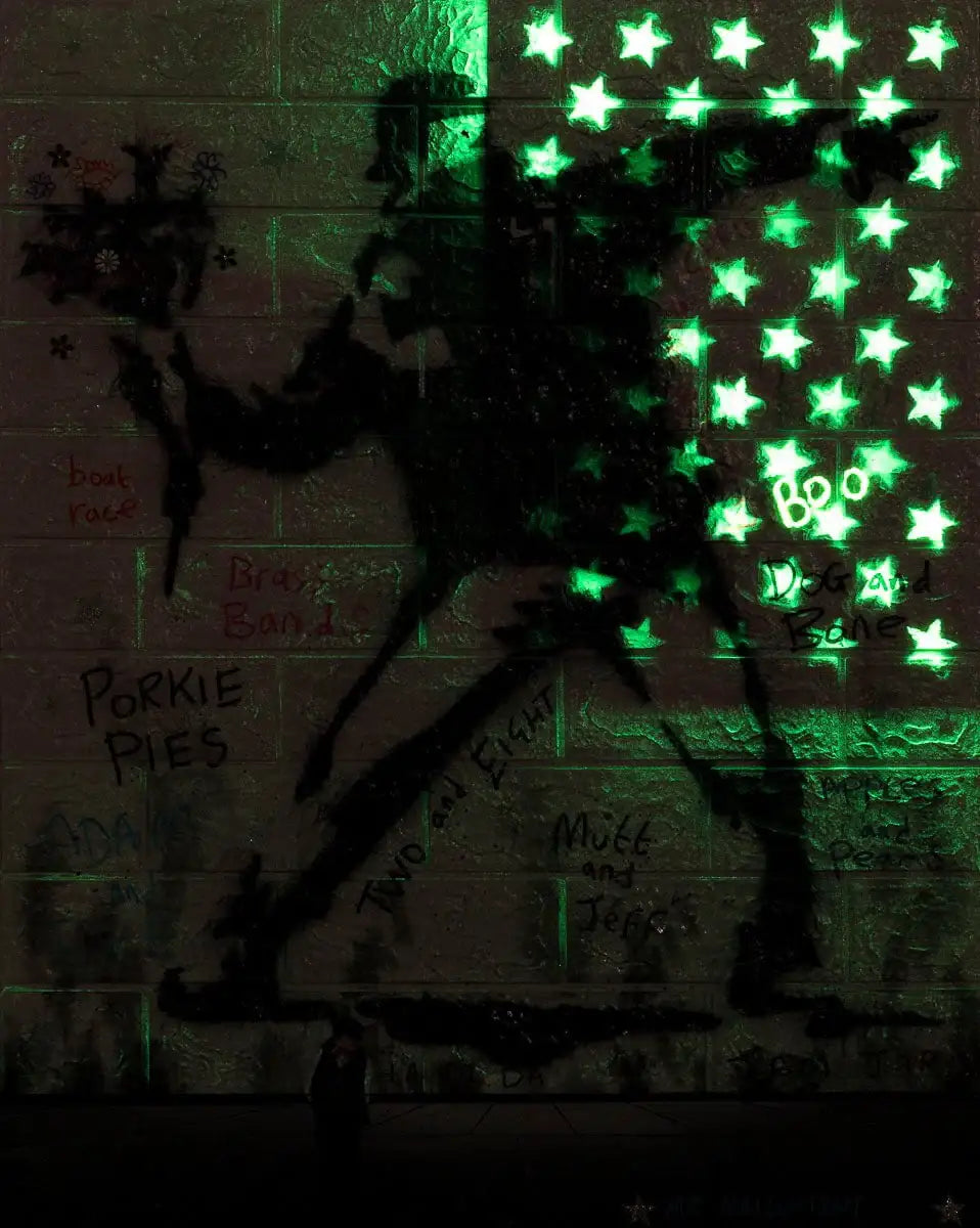 Spread Love Not Hate - Original by artist Mr Malcontent - Wyecliffe Galleries