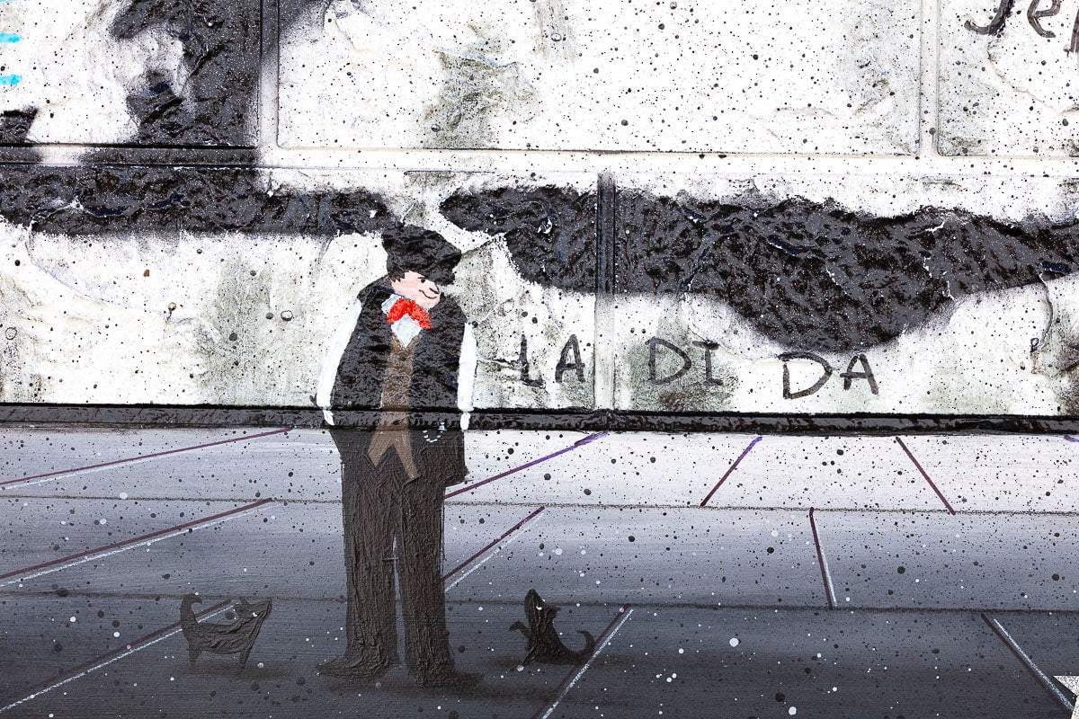 Spread Love Not Hate - Original by artist Mr Malcontent - Wyecliffe Galleries