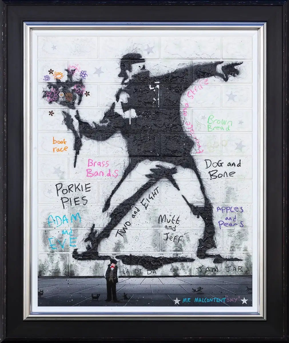 Spread Love Not Hate - Original by artist Mr Malcontent - Wyecliffe Galleries