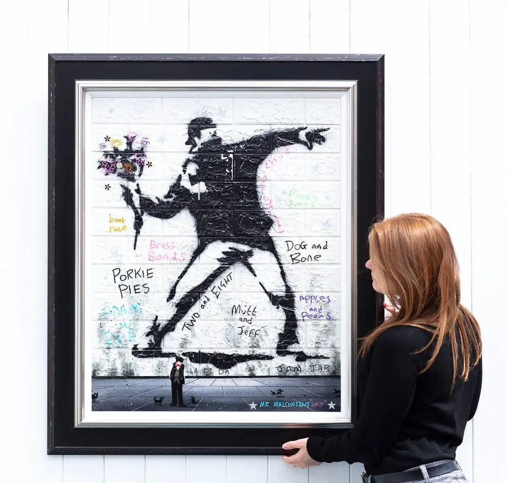 Spread Love Not Hate - Original by artist Mr Malcontent - Wyecliffe Galleries