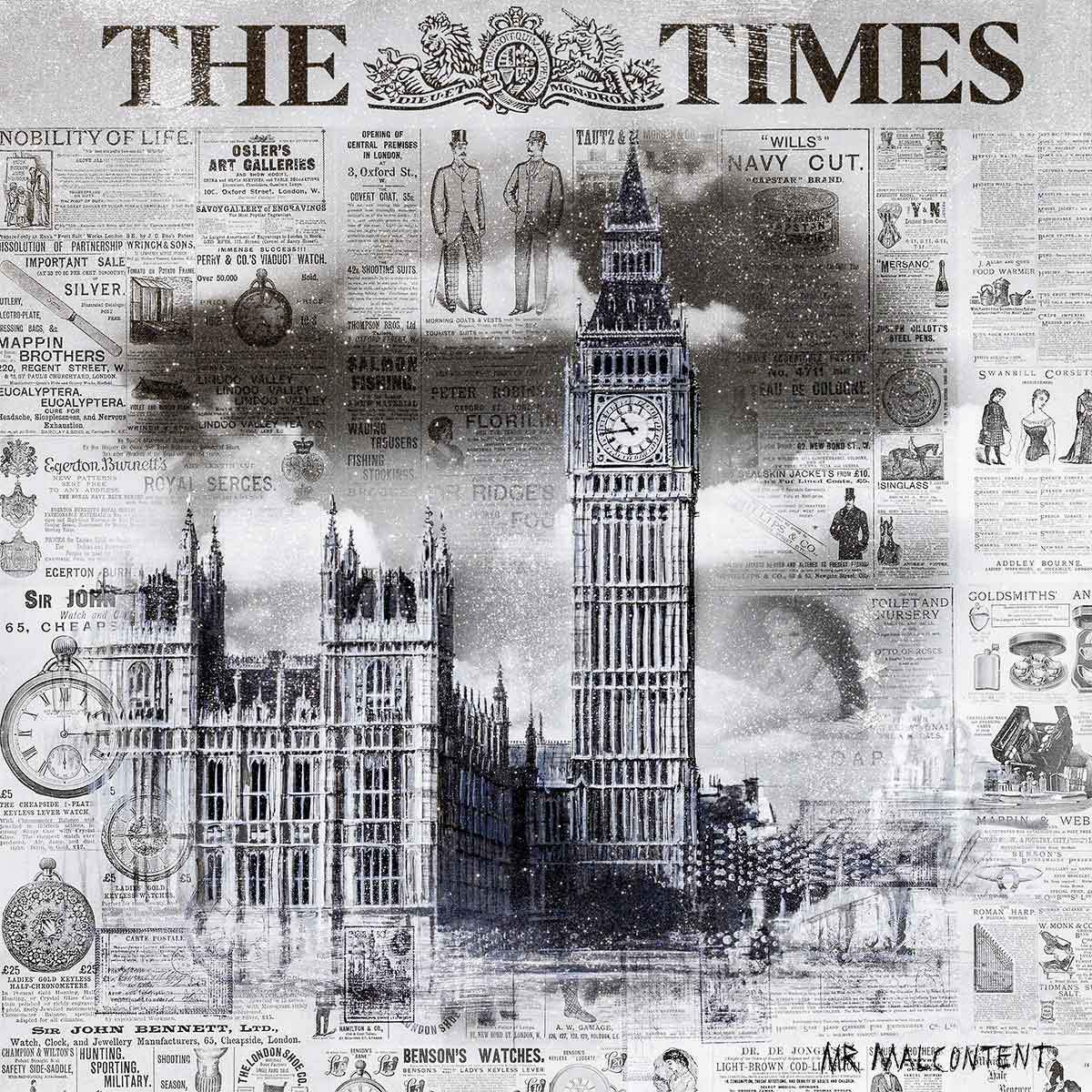 The Sunday Times - Original - SOLD by artist Mr Malcontent - Wyecliffe Galleries