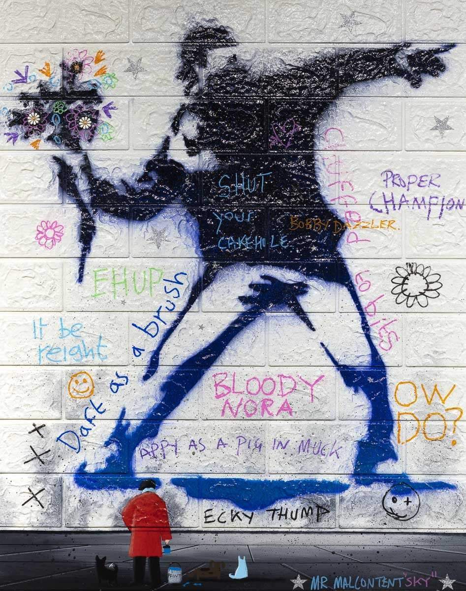 Throwing My Love at You - Original - SOLD by artist Mr Malcontent - Wyecliffe Galleries