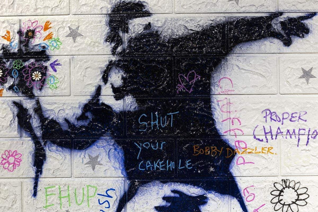 Throwing My Love at You - Original - SOLD by artist Mr Malcontent - Wyecliffe Galleries