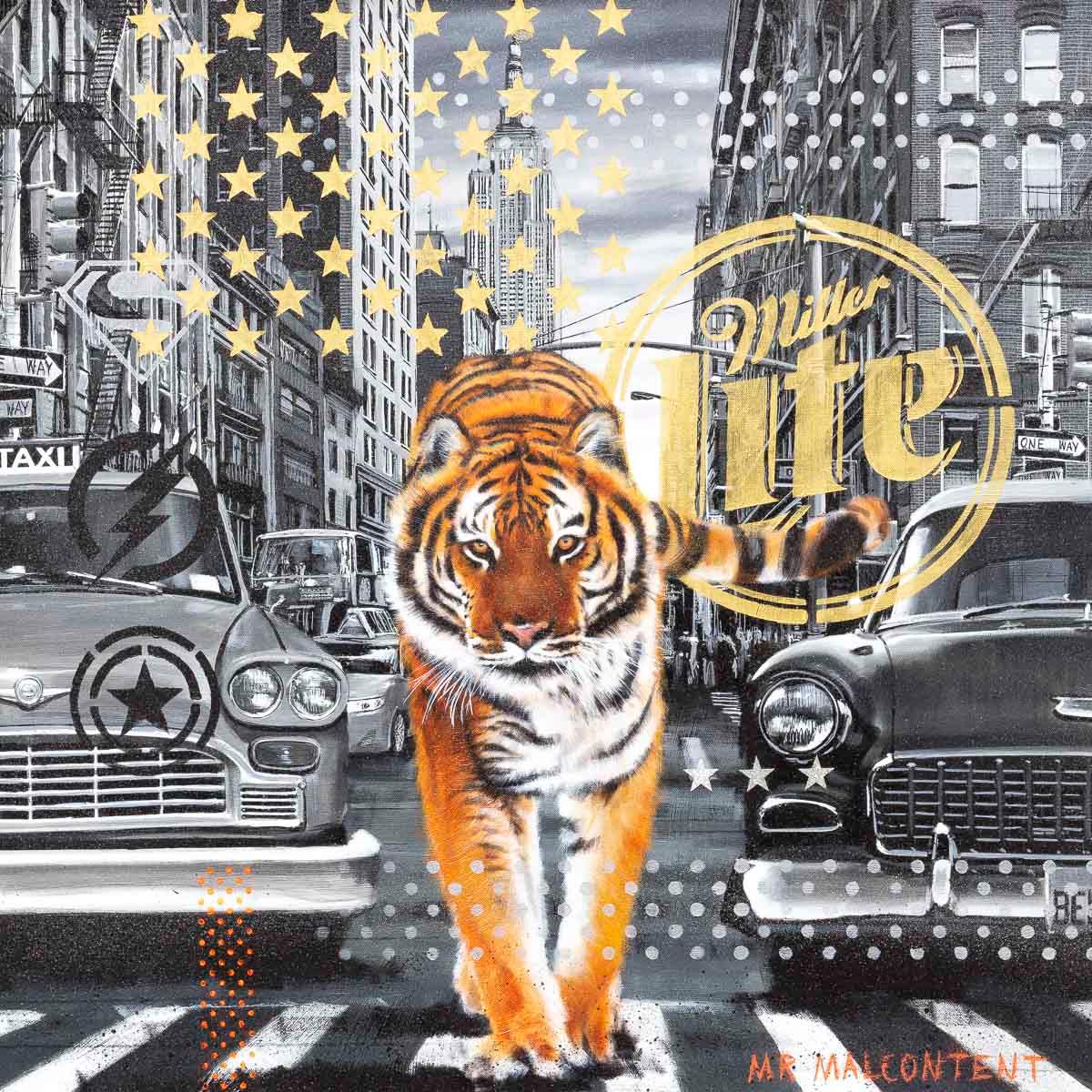 Tiger King - Original by artist Mr Malcontent - Wyecliffe Galleries