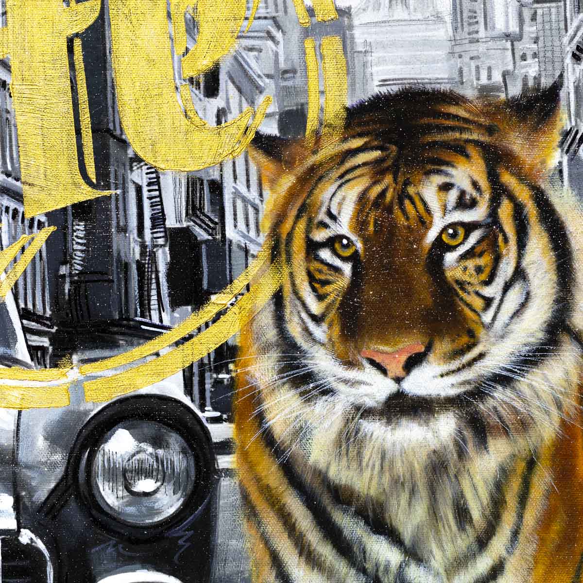 Tiger Prowl - Original Mr Malcontent Framed