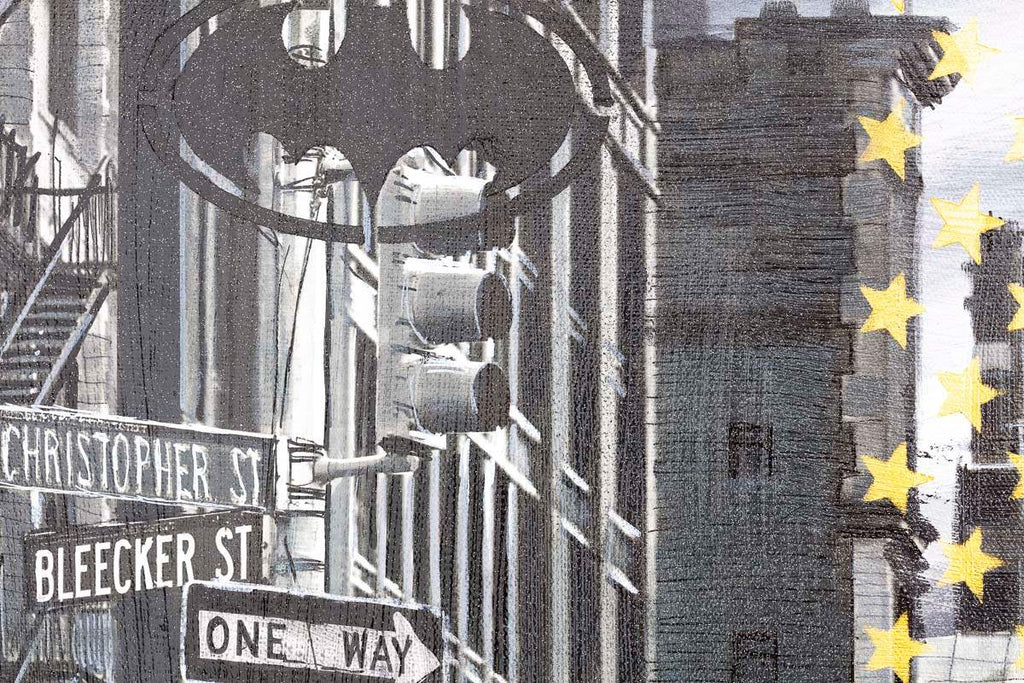 Wolf City - Original - SOLD by artist Mr Malcontent - Wyecliffe Galleries