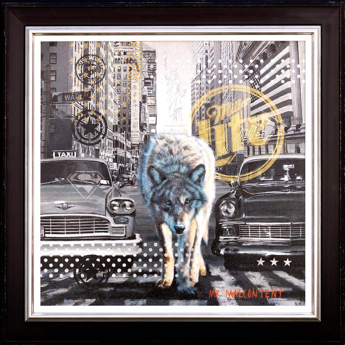 Wolf of Wall Street - Original - SOLD by artist Mr Malcontent - Wyecliffe Galleries