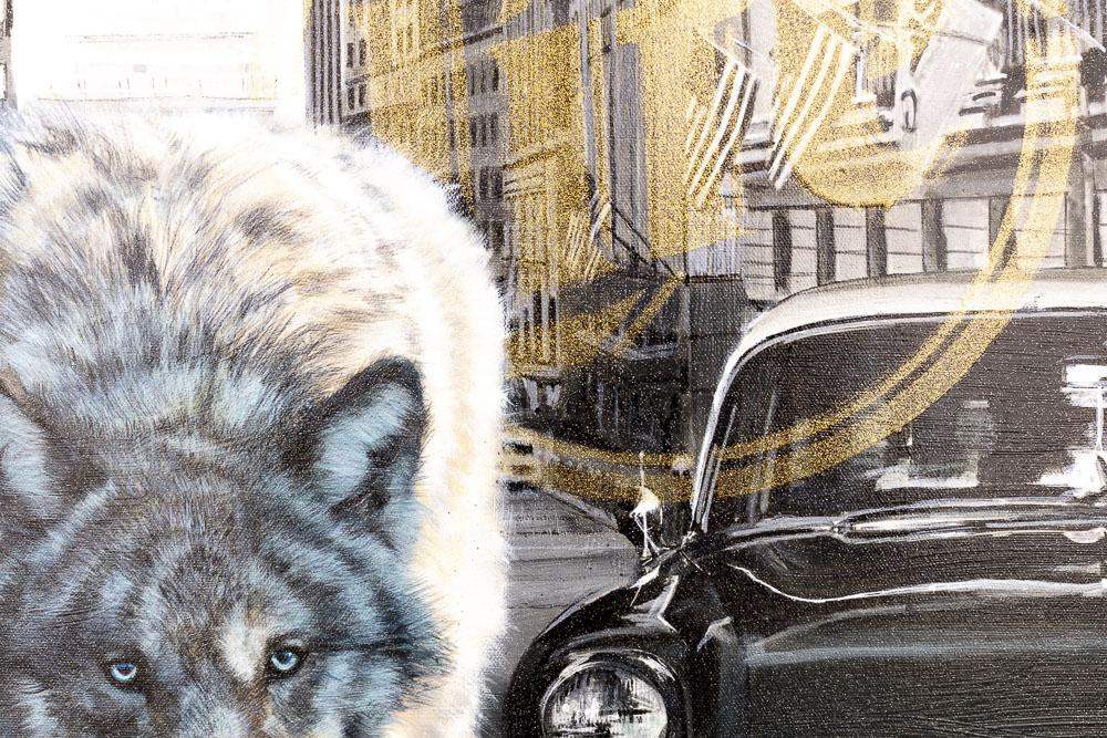 Wolf of Wall Street - Original - SOLD by artist Mr Malcontent - Wyecliffe Galleries