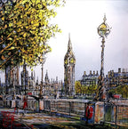 A Walk Along the Southbank - SOLD by artist Nigel Cooke - Wyecliffe Galleries