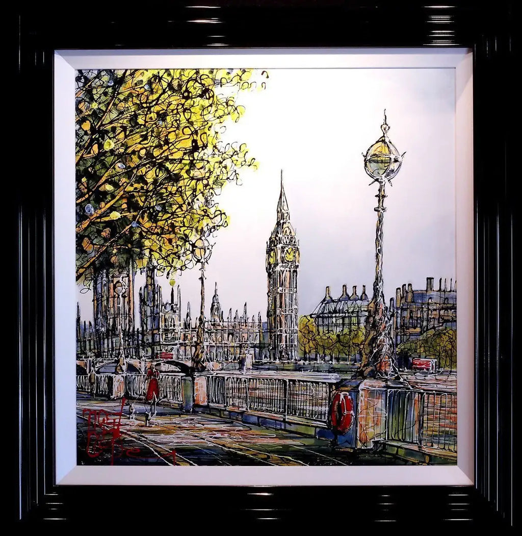 A Walk Along the Southbank - SOLD by artist Nigel Cooke - Wyecliffe Galleries