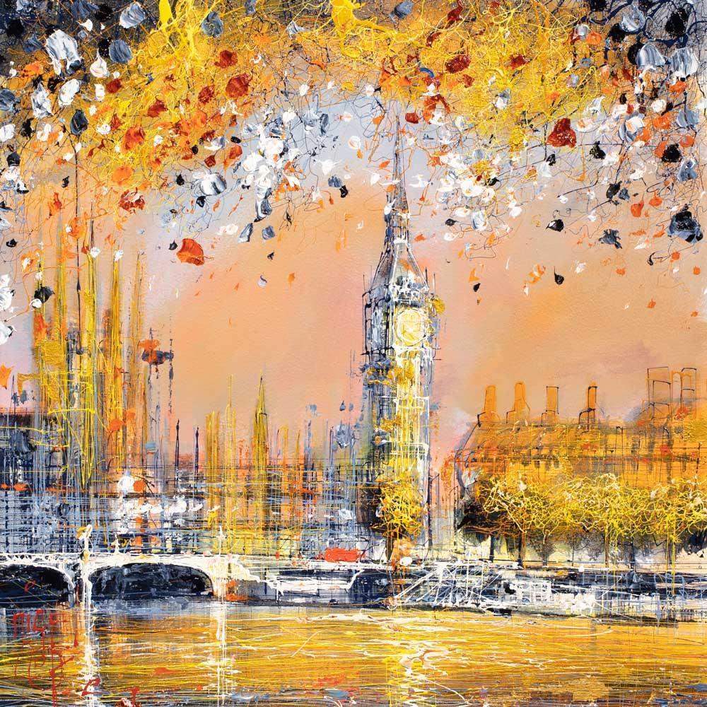 Across The Thames - Original - SOLD by artist Nigel Cooke - Wyecliffe Galleries