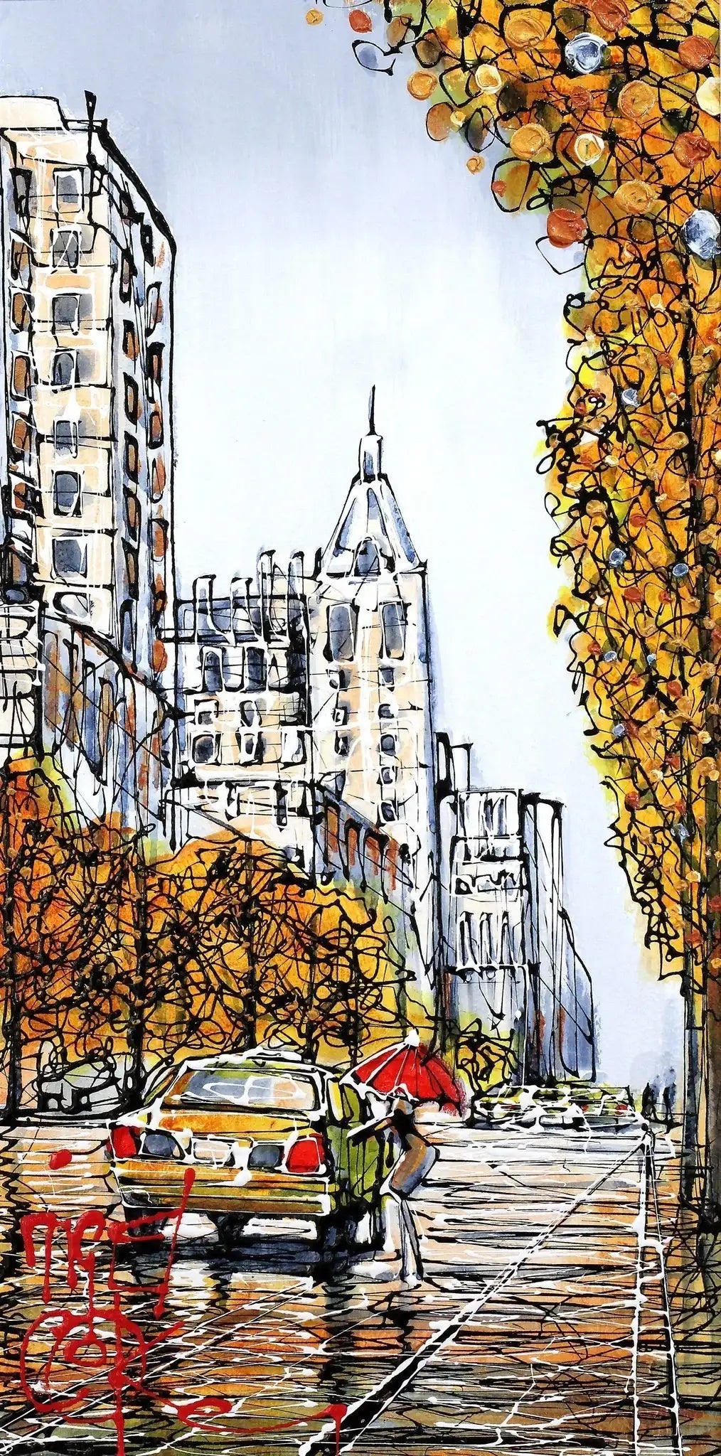 Autumn in NYC - SOLD by artist Nigel Cooke - Wyecliffe Galleries