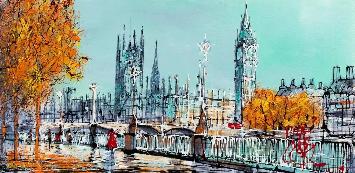 Bankside in Gold - SOLD by artist Nigel Cooke - Wyecliffe Galleries