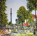 Barcelona - SOLD by artist Nigel Cooke - Wyecliffe Galleries