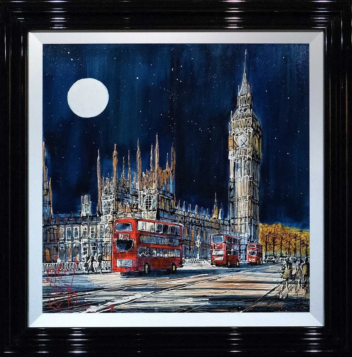 Big Ben by Night - SOLD by artist Nigel Cooke - Wyecliffe Galleries