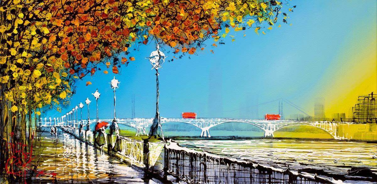 Blue Hues - Original - SOLD by artist Nigel Cooke - Wyecliffe Galleries