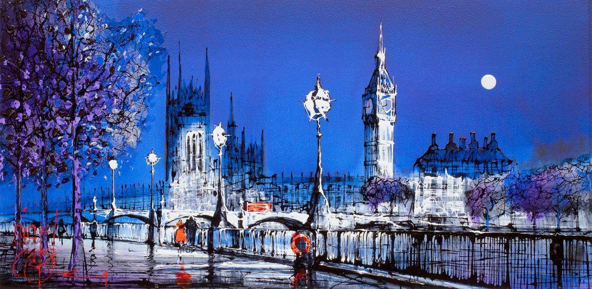 Blue Velvet - SOLD by artist Nigel Cooke - Wyecliffe Galleries
