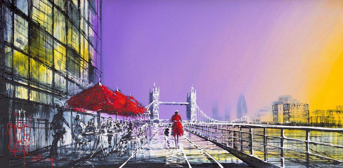 Butlers Wharf at Dawn - SOLD by artist Nigel Cooke - Wyecliffe Galleries