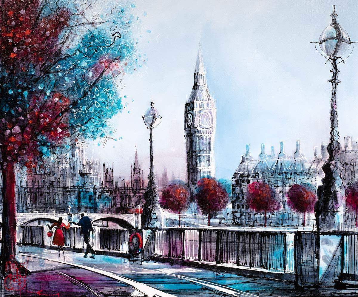 Date Night - Original - SOLD by artist Nigel Cooke - Wyecliffe Galleries