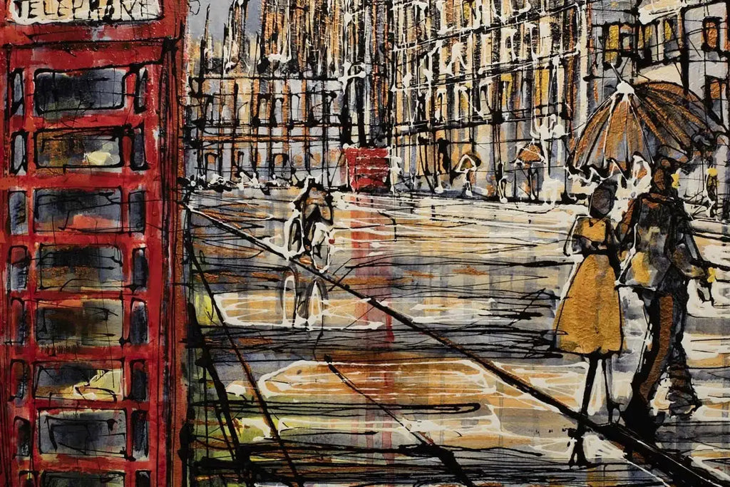Down Pour Westminster - SOLD by artist Nigel Cooke - Wyecliffe Galleries
