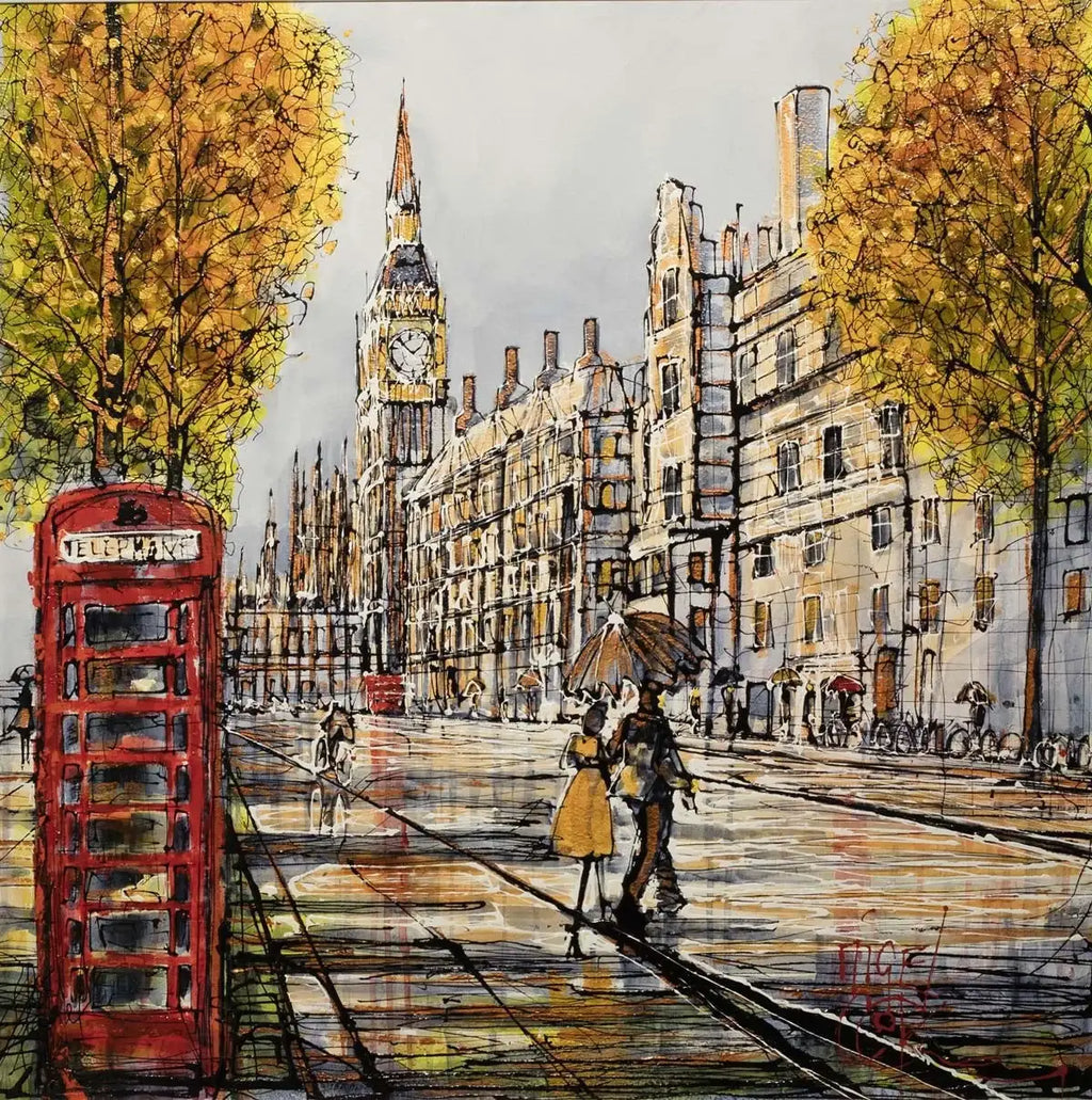 Down Pour Westminster - SOLD by artist Nigel Cooke - Wyecliffe Galleries