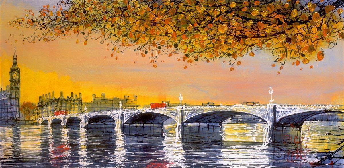 Golden Commute - SOLD by artist Nigel Cooke - Wyecliffe Galleries