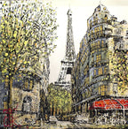 La Tour Eiffel - SOLD by artist Nigel Cooke - Wyecliffe Galleries