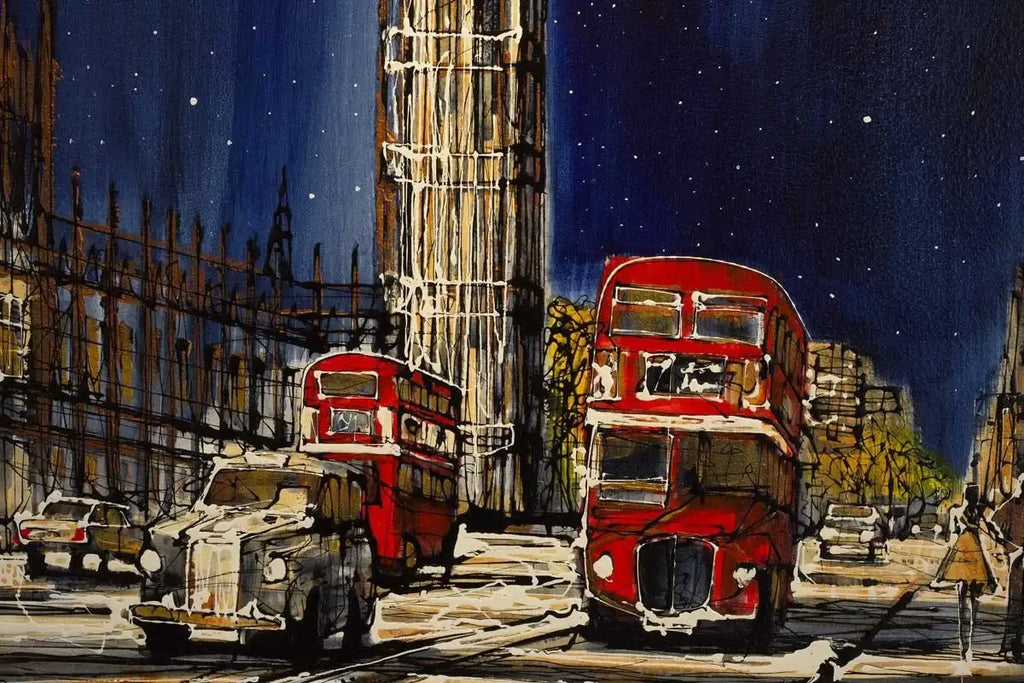 Last Bus Home - SOLD by artist Nigel Cooke - Wyecliffe Galleries
