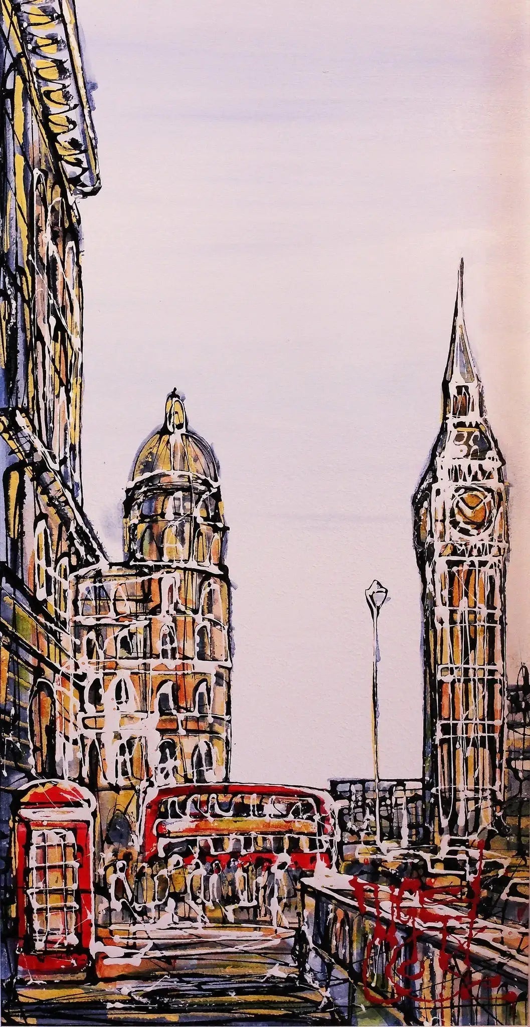 London Red - SOLD by artist Nigel Cooke - Wyecliffe Galleries