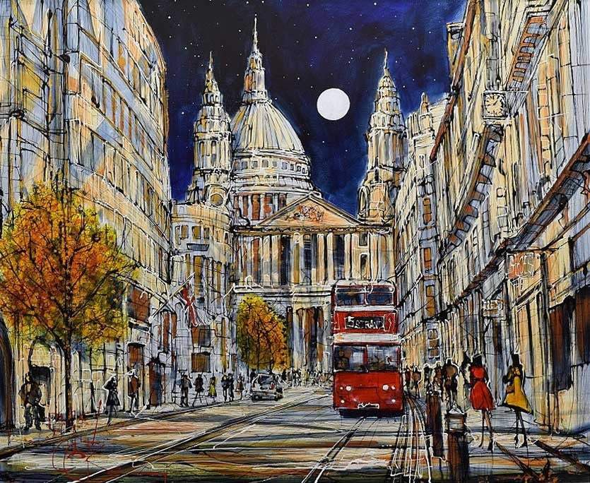 Ludgate Hill - SOLD by artist Nigel Cooke - Wyecliffe Galleries