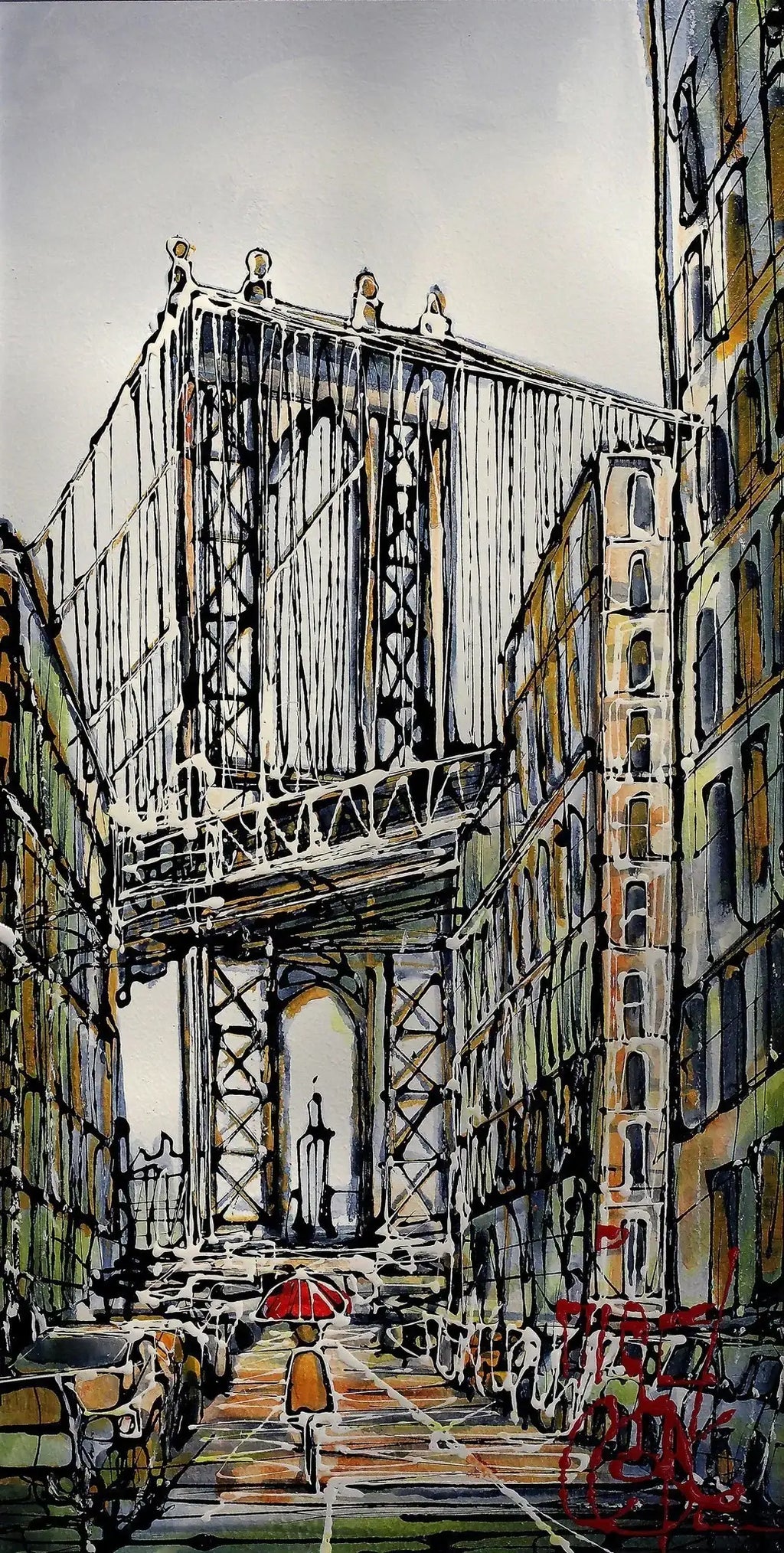 Manhattan Bridge - SOLD by artist Nigel Cooke - Wyecliffe Galleries