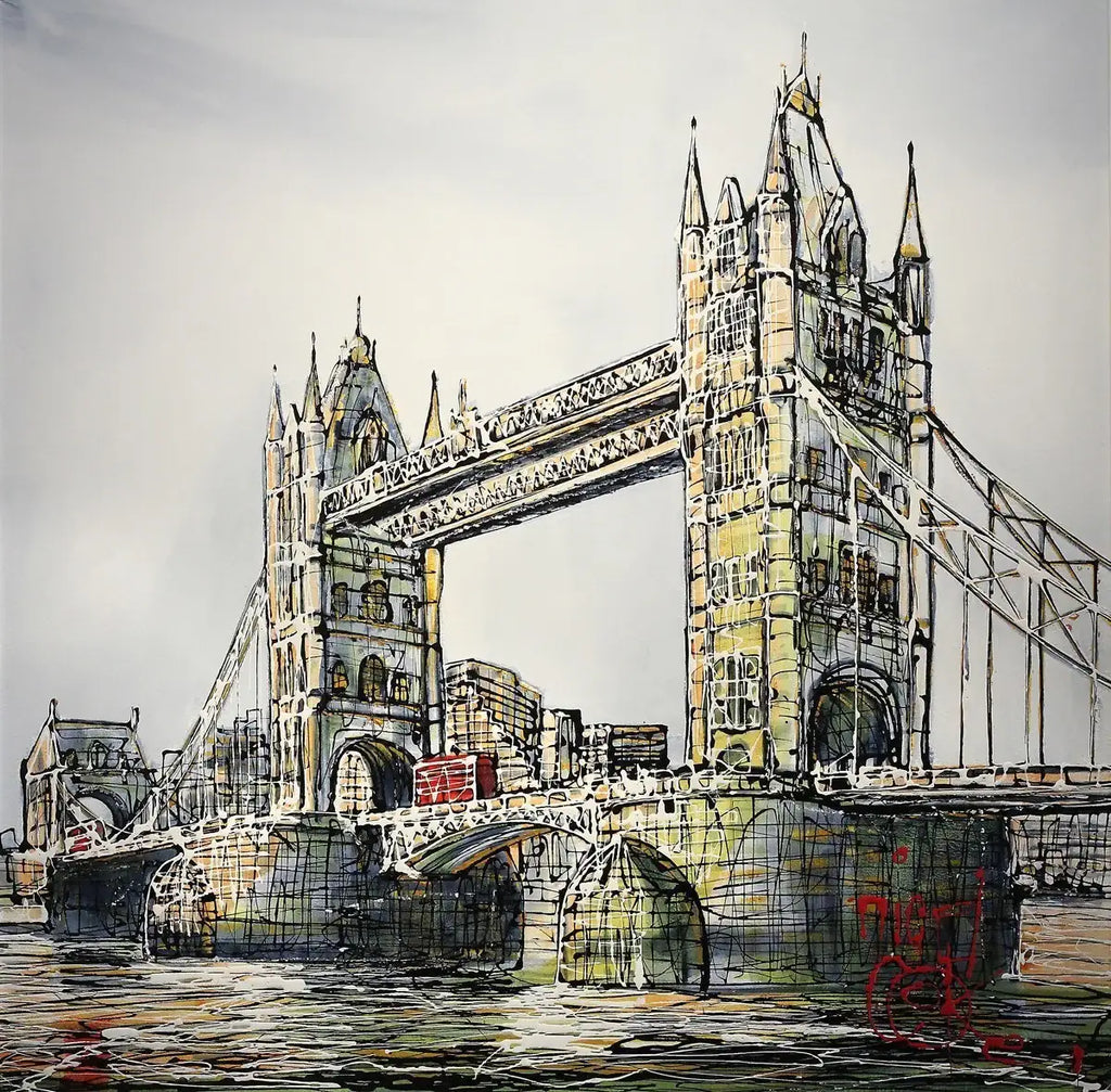 Over Tower Bridge by artist Nigel Cooke - Wyecliffe Galleries