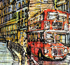 Passing Routemaster - SOLD by artist Nigel Cooke - Wyecliffe Galleries