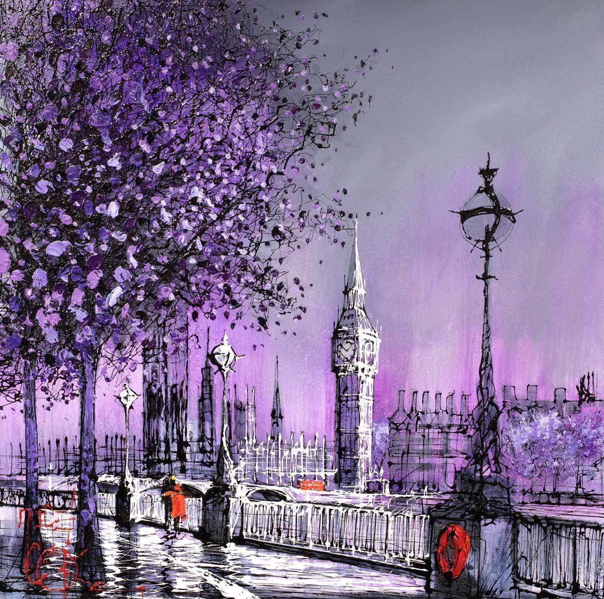 Purple Days - Original - SOLD by artist Nigel Cooke - Wyecliffe Galleries