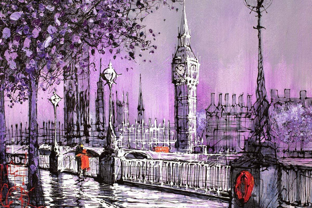 Purple Days - Original - SOLD by artist Nigel Cooke - Wyecliffe Galleries