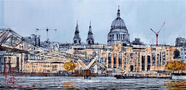Riverside London - SOLD by artist Nigel Cooke - Wyecliffe Galleries