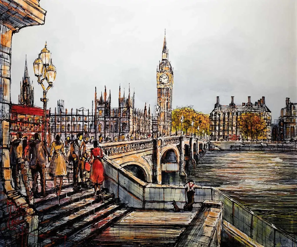 Rush Hour Reflections - SOLD by artist Nigel Cooke - Wyecliffe Galleries