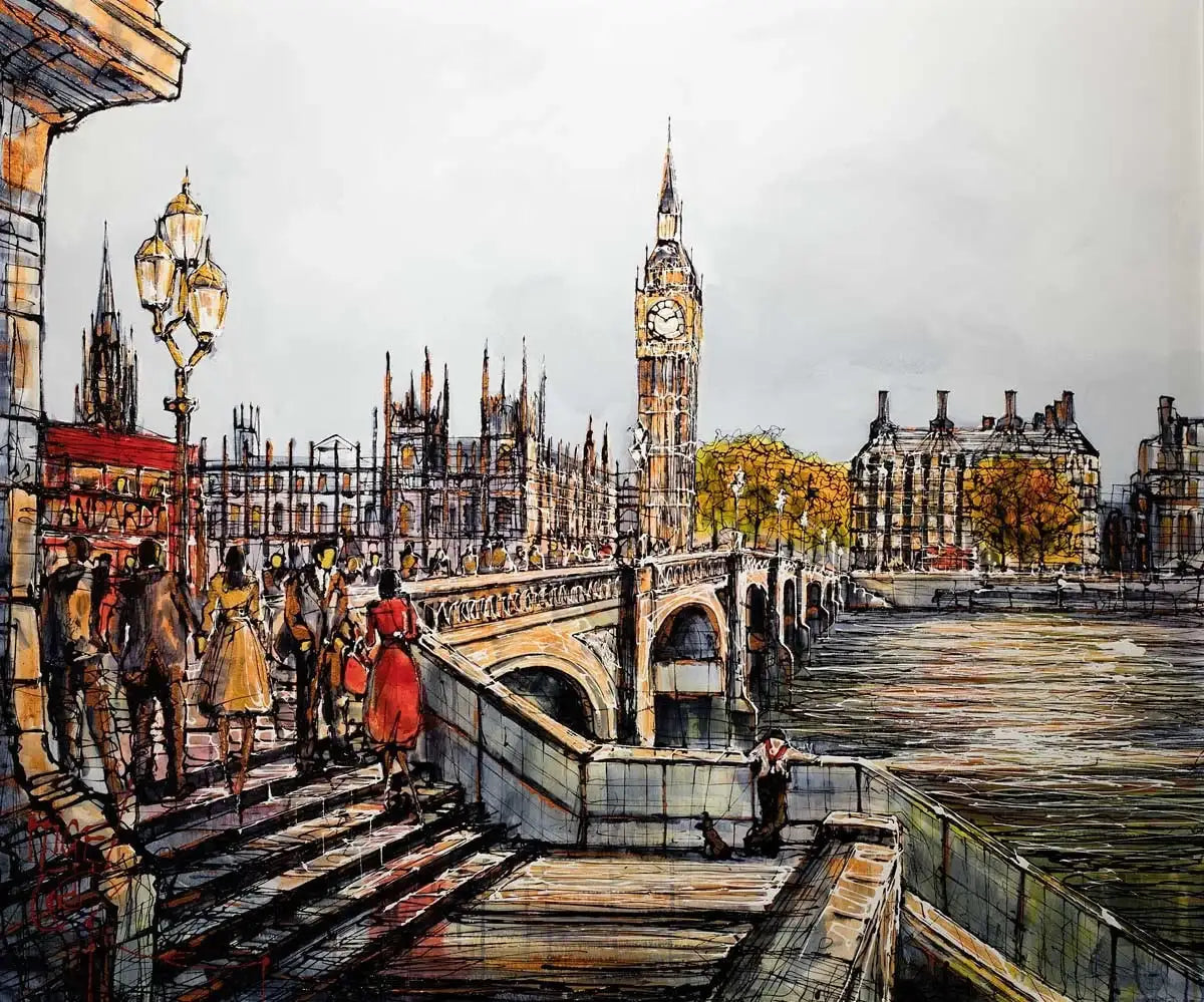 Rush Hour Reflections - SOLD by artist Nigel Cooke - Wyecliffe Galleries